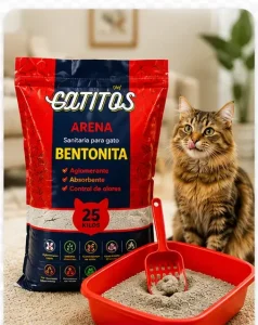 Arena de Bentonita Gold para Gatos GATITOS